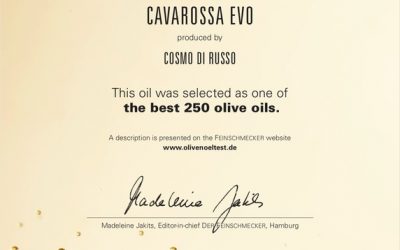 Der Feinschmecker Olio Award 2018 premia gli oli di Cosmo Di Russo